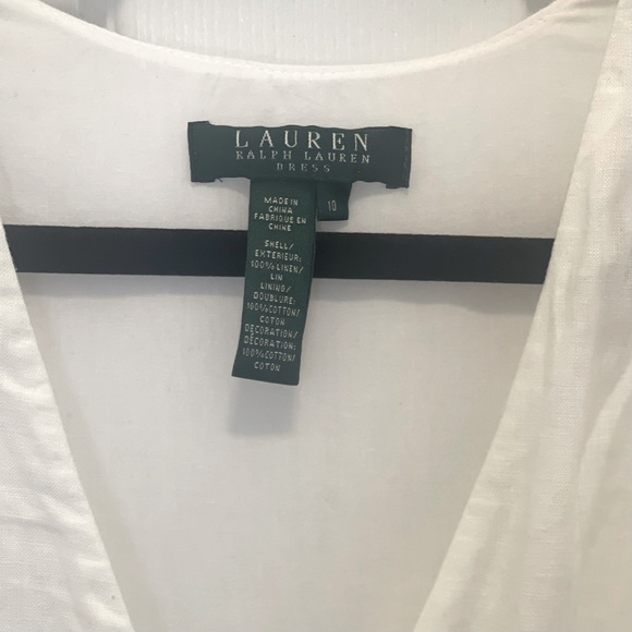 Ralph Lauren sleeveless white linen midi dress - Picture 3 of 7